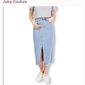 Vintage Juicy Couture Black Label Distressed Denim Jean Skirt size 26